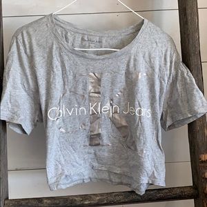 grey calvin klein crop top
